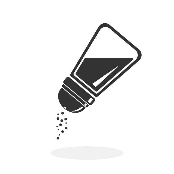 ilustraciones, imágenes clip art, dibujos animados e iconos de stock de ilustración de vector de icono plano de condimento de sal - sales