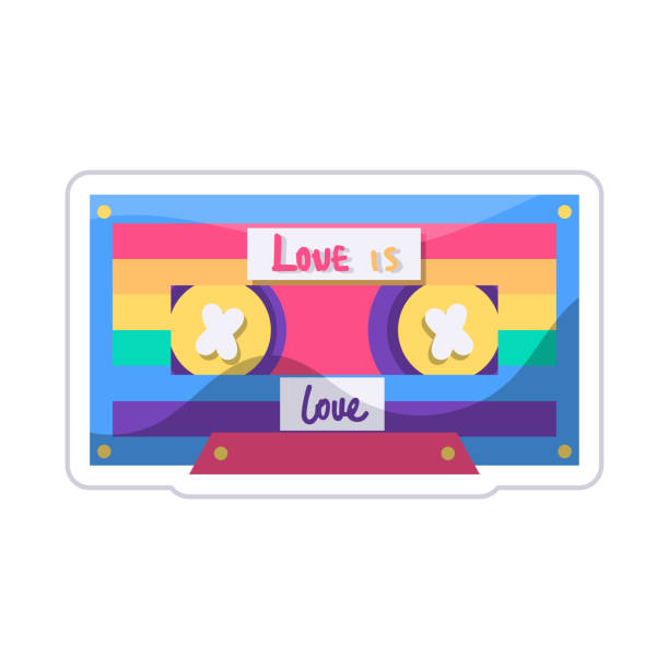 istock Isolated vintage cassette with lgtb colors 1330237025