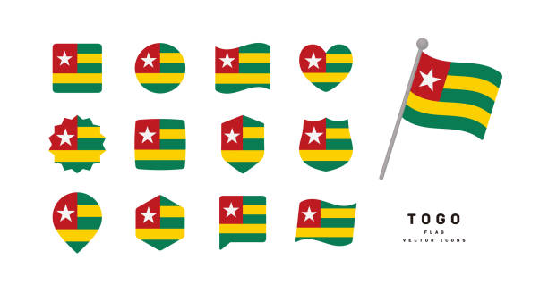 Togo flag icon set vector illustration Togo flag icon set vector illustration togo stock illustrations