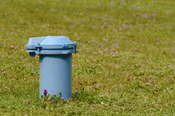 Water Well Pipe Blue water well pipe and cap. wells stock pictures, royalty-free photos & images