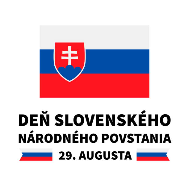 National Uprising Day typography poster in Slovak. Holiday in Slovakia on August 29. Vector template for banner, greeting card, flyer, postcard National Uprising Day typography poster in Slovak. Holiday in Slovakia on August 29. Vector template for banner, greeting card, flyer, postcard, etc. slovak language stock illustrations
