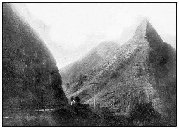 istock Antique black and white photograph: The Pali, Hawaii 1330243774