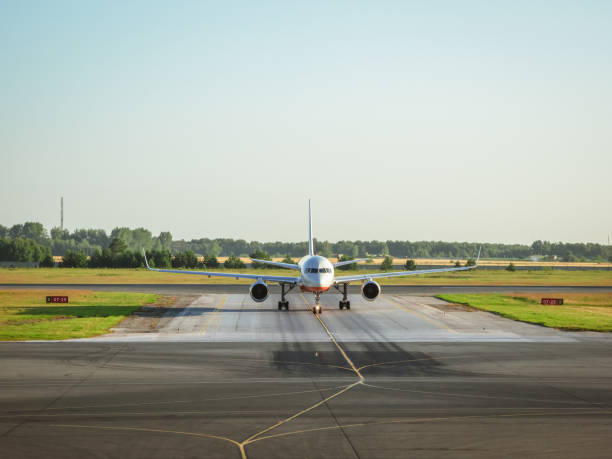istock The plane before takeoff. The plane is on takeoff. 1330247513