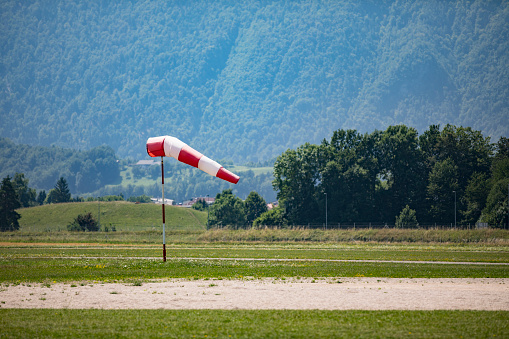 Windsock on Airport Runway.