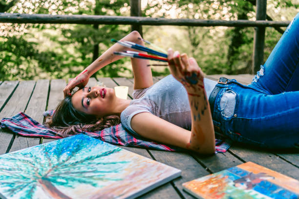 istock Woman artist with her brushes 1330259106