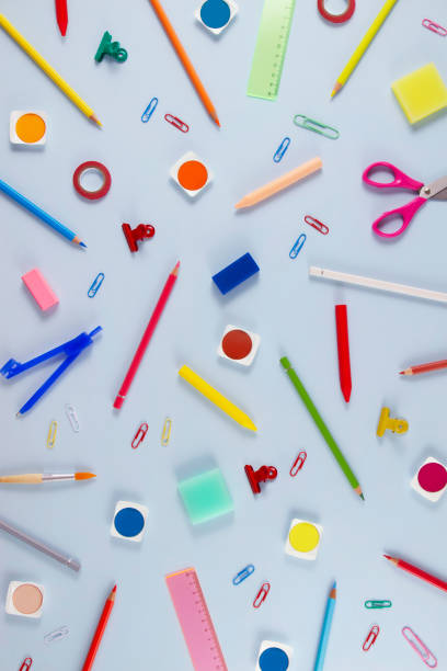 istock School Supplies on Blue Background 1330262688