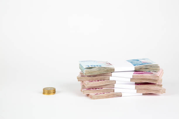 istock Turkish Lira Banknotes, Turkish paper currency 1330262759
