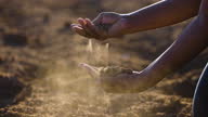 istock Close-up cropped view of a Black African female farmer's hands examining dry ground on a farm due to drought and climate change 1330264855