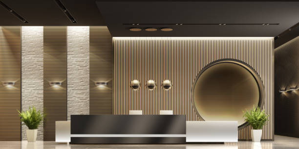 istock Modern Offices lobby interior area with with long reception desk 1330265035