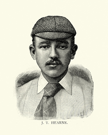 Vintage illustration John Thomas Hearne was a Middlesex and England medium-fast bowler.  (known as Jack Hearne, J. T. Hearne or Old Jack Hearne