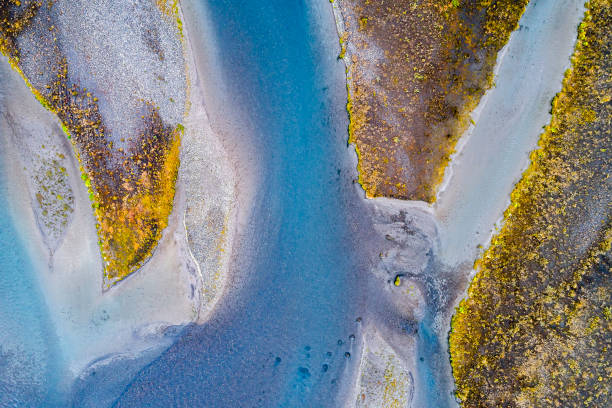 River in Iceland, Directly Above View