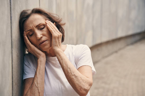 istock Elderly active woman feeling pain in temples 1330268865