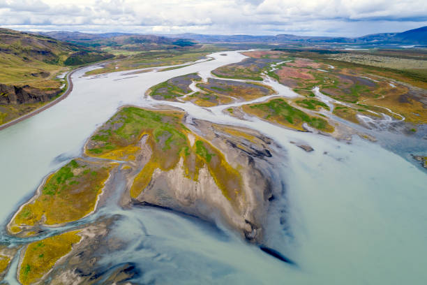 istock River in Iceland, Aerial View 1330269715