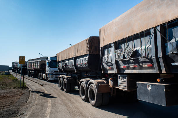 istock Line of trucks 1330270849