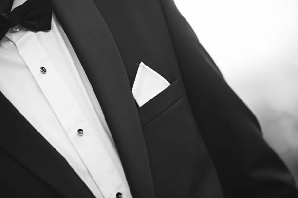 Groom jacket pocket handkerchief. Groom jacket pocket handkerchief. tuxedo stock pictures, royalty-free photos & images