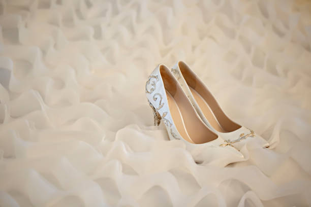 istock Beautiful Bride's shoes, closeup. 1330278968