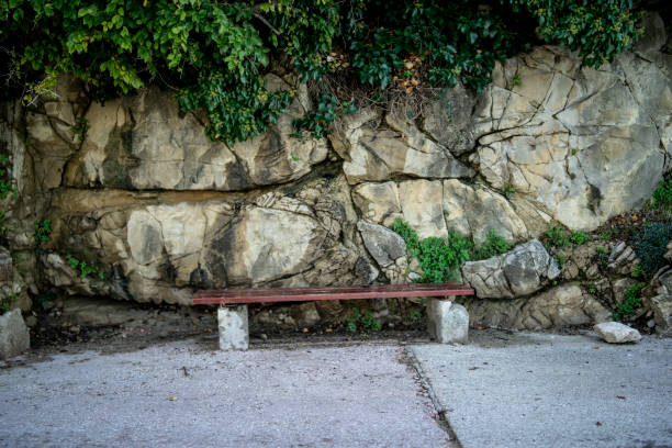 bench in a Mediterranean park, croatia