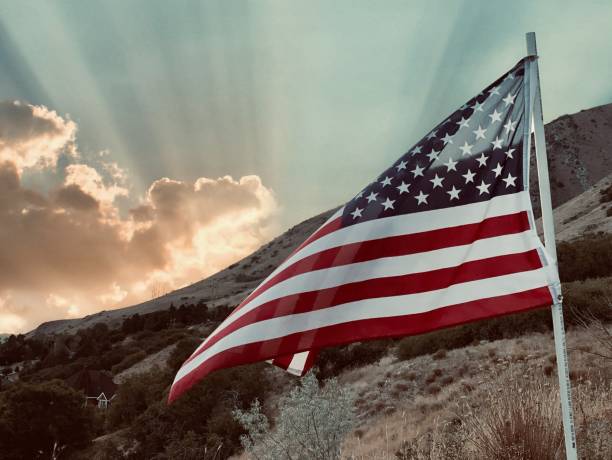 istock American Flag at Sunrise 1330298447