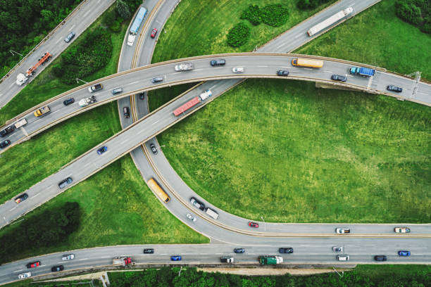 istock Aerial View of Highway Interchange 1330309855