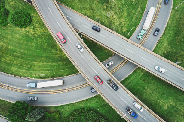 istock Aerial View of Highway Interchange 1330309872