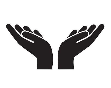 hands gesture icon. support, peace and care vector illustration