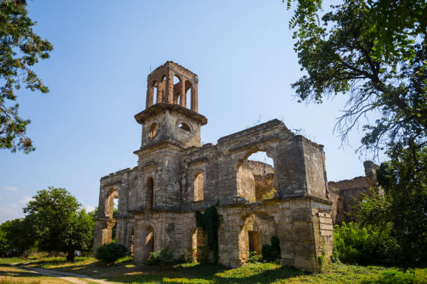 istock old abandoned medieval castle ruin on forest glade 1330314650