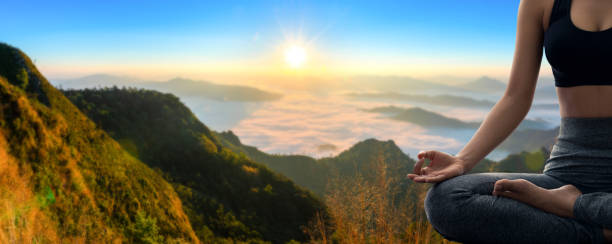 istock Young woman practicing yoga in the nature 1330315311