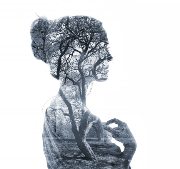 istock Multiple exposure of woman and crabapple trees 1330329254