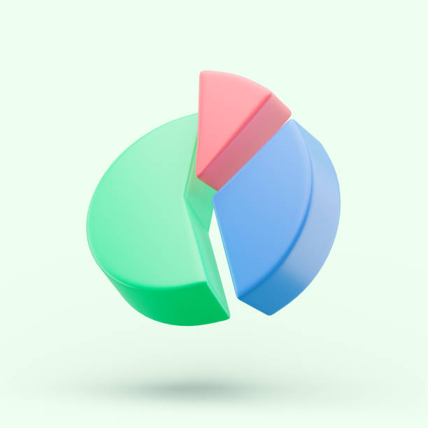istock Circle diagram graph icon. Simple 3d render illustration on pastel background. 1330330691