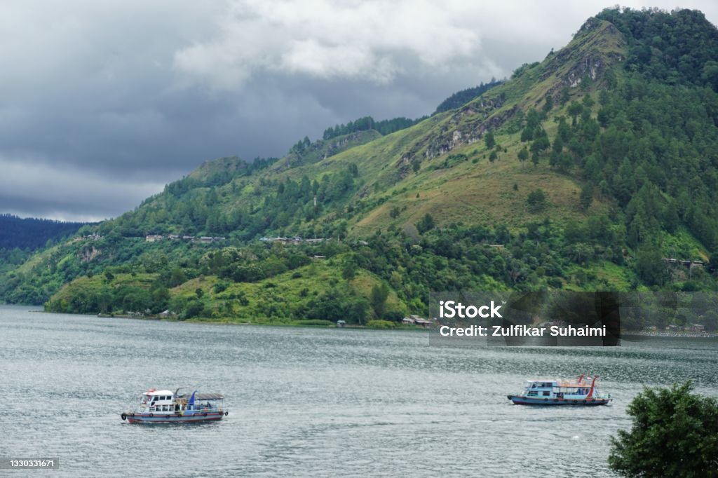 The Beauty Landscape of Lake Toba, a popular tourist destination in Sumatera Utara, Indonesia Asia Stock Photo