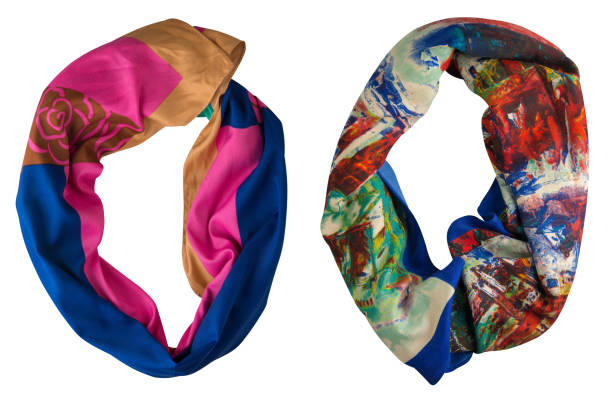 istock scarf summer. multicolored scarf. Scarf top view 1330335038
