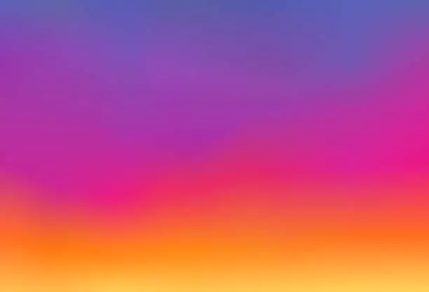 Photo of Abstract blurred gradient bright mesh banner background texture.Blue violet purple pink red orange yellow colors.