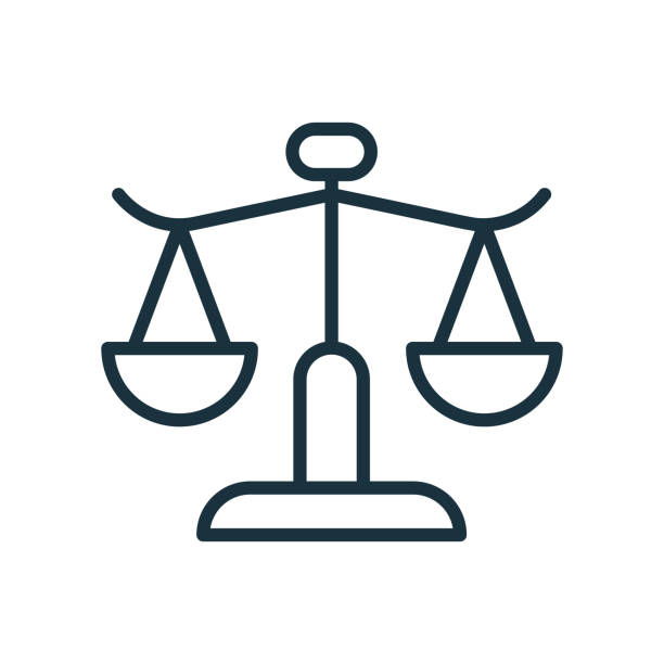 Balance Weight Scales Linear Icon. Civil Rights Icon. Law Scale Line Pictogram. Symbol of Judgment and Justice. Equality sign between Men and Women. Editable stroke. Vector illustration Balance Weight Scales Linear Icon. Civil Rights Icon. Law Scale Line Pictogram. Symbol of Judgment and Justice. Equality sign between Men and Women. Editable stroke. Vector illustration. criminal justice stock illustrations