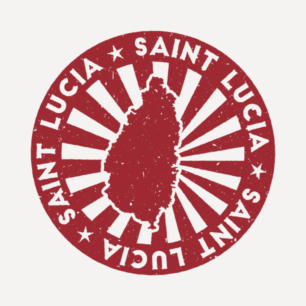 bildbanksillustrationer, clip art samt tecknat material och ikoner med saint lucia stamp. - lucia