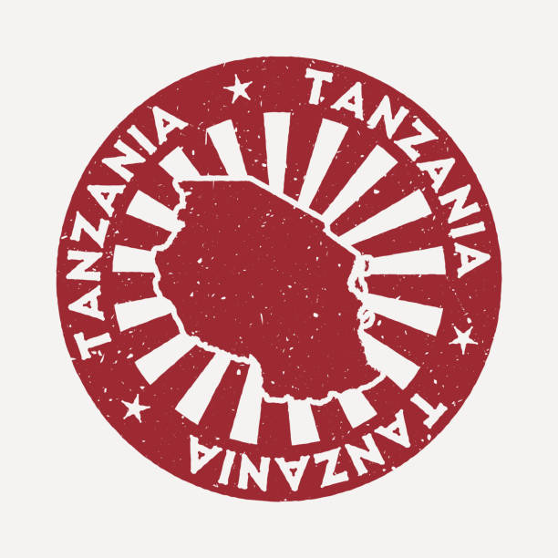 Tanzania stamp. Tanzania stamp. Travel red rubber stamp with the map of country, vector illustration. Can be used as insignia, logotype, label, sticker or badge of the Tanzania. tanzania stock illustrations