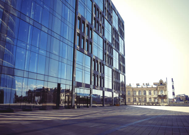 istock Modern office building outdoors in the downtown, summer 1330351040