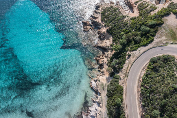 istock Drone view of coastline and road 1330354239