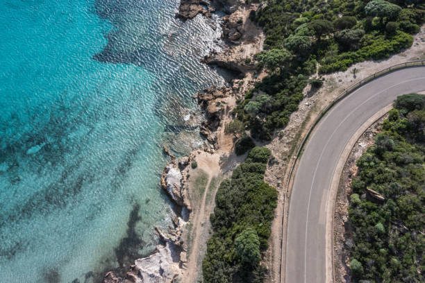 istock Drone view of coastline and road 1330354265