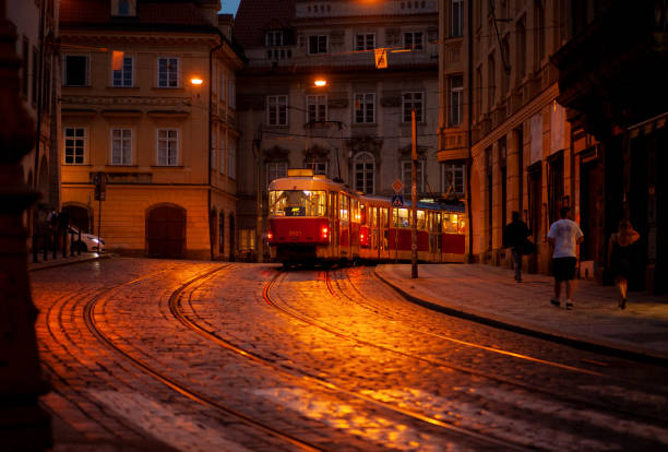 View of tranquil streets of Prague during post pandemic period. July 24th, 2021.