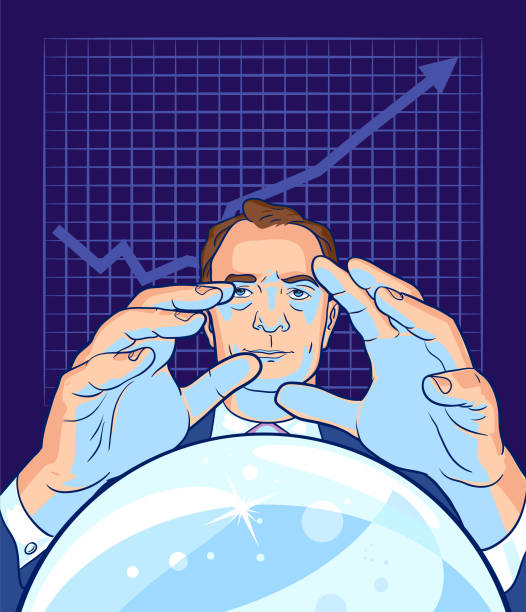 ilustrações de stock, clip art, desenhos animados e ícones de fortuneteller businessman - information medium illustrations