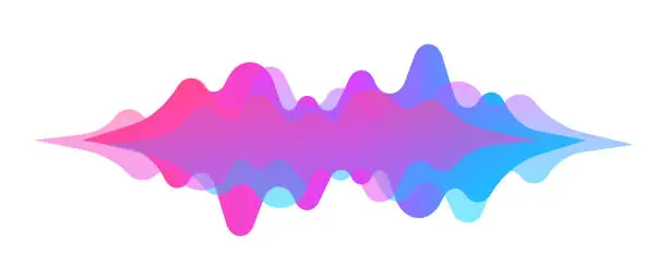 Vector illustration of Abstract sound wave. Modern digital equalizer. Radio wave. Volume level symbols. Music frequency. Sound vibration spectrum for music app. Vector illustration.