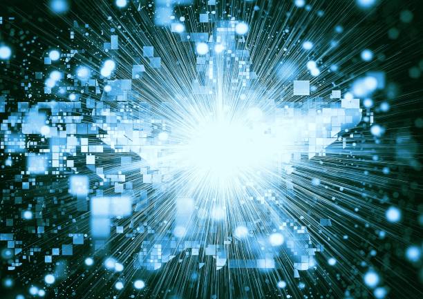 istock Illustration of a blue star shining in outer space 1330367352