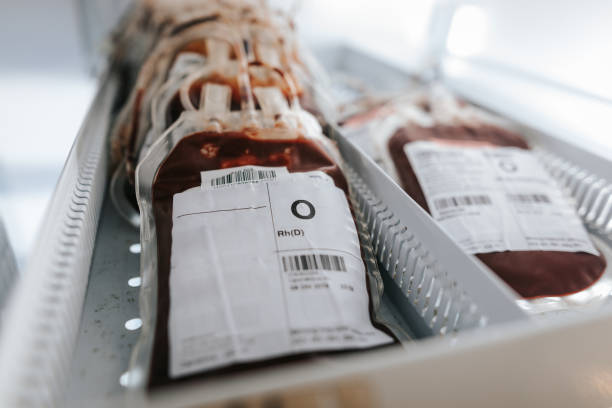 istock Blood bags stacked in a box 1330369196