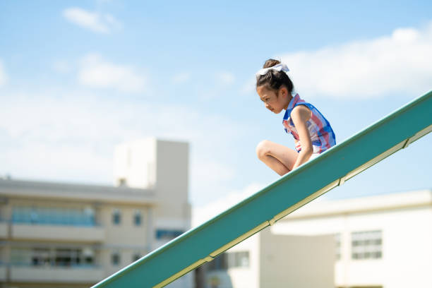 Cute girl playing at playground