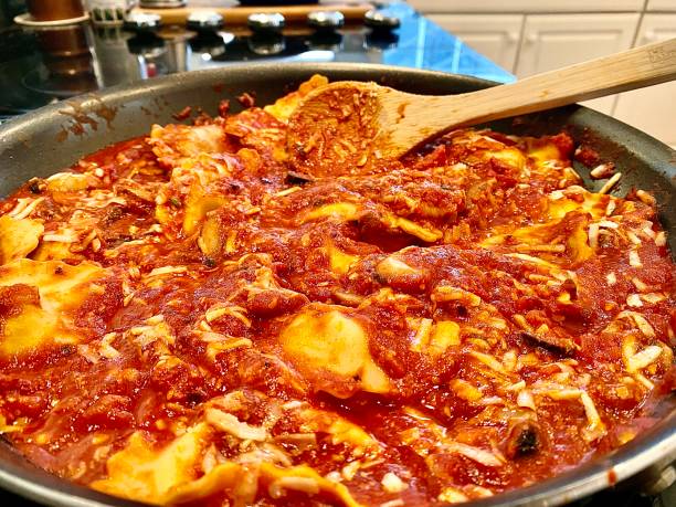 istock Pan of Simmering Sausage Ravioli 1330371948