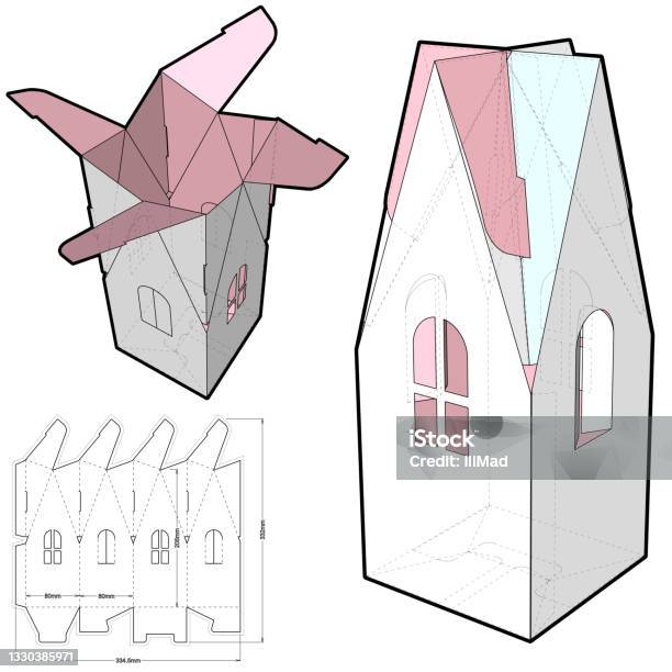 Deconstructed Box Pattern Template Box And Diecut Pattern The Eps File Is Full Scale And Fully ...