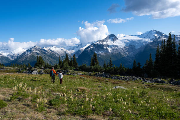 istock Father and daughter hiking on a summer vacation 1330388165