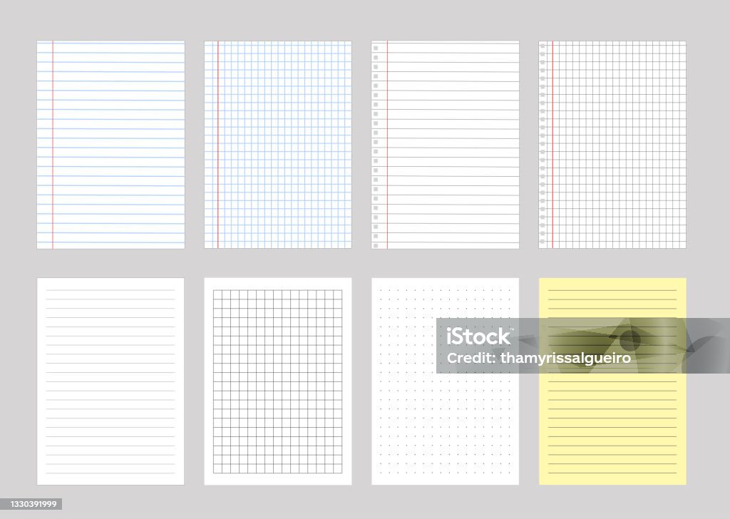 Notebook Sheet Example Notebook Sheets Collection Stock Illustration - Download Image Now ...