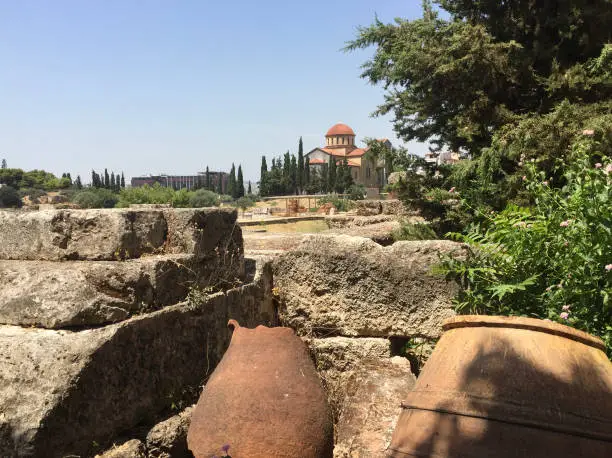 Photo of General view of the remains at Kerameikos, also known as Ceramicus, in Athens, Greece. It was the potters' quarter of the city and was also the site of an important cemetery and numerous funerary sculptures erected along the Sacred Way.