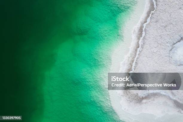 Drone Point View Of Salt Lake Qinghai China Stock Photo - Download Image Now - Aerial View, Salt - Mineral, Mining - Natural Resources